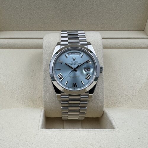 Rolex Day-Date 40 228206 Ice Blue Dial 2021 Like New Full Set