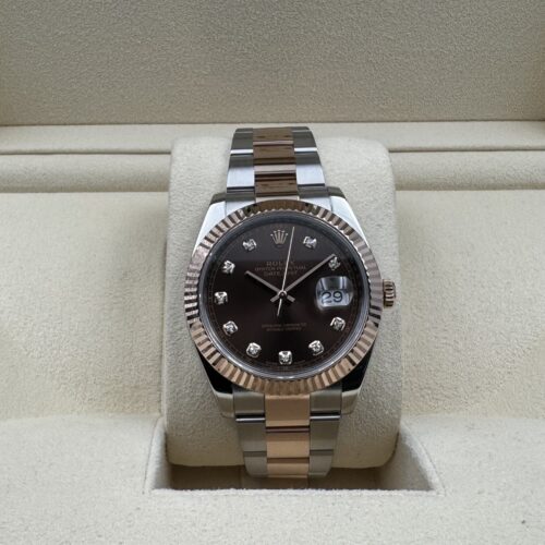 Rolex Datejust 41 126331 Choco Diamond Dial 2018 Oyster Like New Full Set
