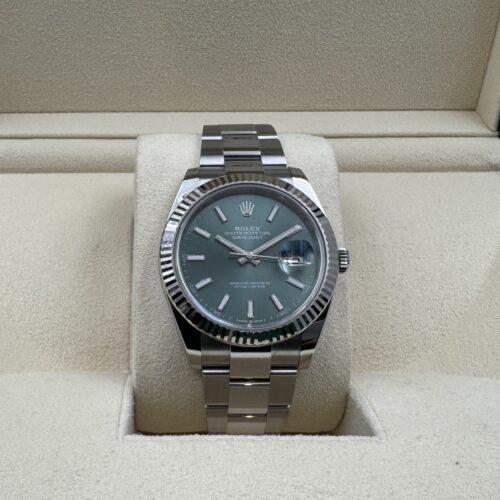 Rolex Datejust 41 126334 Mint Green Dial Oyster 2024 Like New Full Set